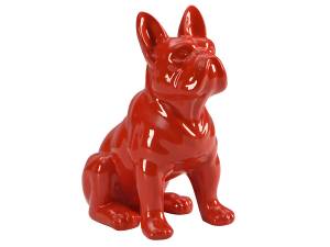 Statue DOGGO Rouge - Fibres naturelles - 16 x 32 x 27 cm