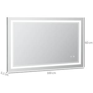 Badezimmerspiegel 834-389V90 Silber - Glas - 60 x 4 x 100 cm