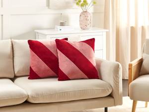 Kissen 2er Set BORONIA Pink - Rot - Textil - 45 x 15 x 45 cm