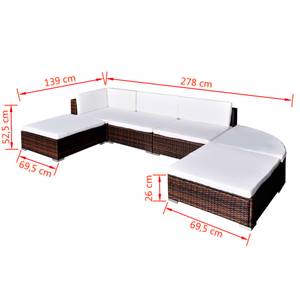 Gartenmöbel Set Braun - Polyrattan - 70 x 53 x 70 cm