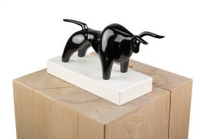Sculpture moderne Dark Spirit Noir - Pierre artificielle - Matière plastique - 28 x 16 x 10 cm