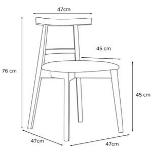 Esszimmerstühle LILIO (2-tlg) Braun - Creme