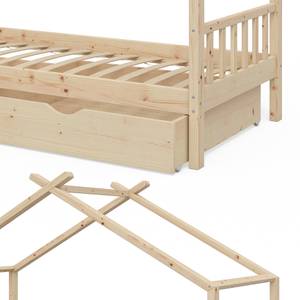 Kinderbett Design 200x90cm Natur mit S Holz
