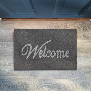 Paillasson gris Welcome en coco Gris - Blanc - Fibres naturelles - Matière plastique - 60 x 2 x 40 cm