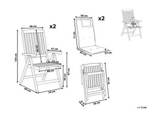 Gartenstuhl TOSCANA 2-tlg Graphit - Grau - Eiche Dunkel - 54 x 69 cm