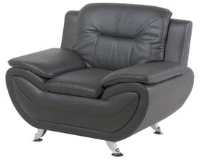 Fauteuil LEIRA Gris - Argenté - Cuir synthétique - 113 x 88 x 86 cm