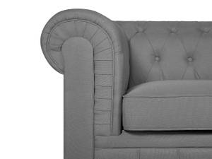 Fauteuil CHESTERFIELD Gris - Gris lumineux - Chêne foncé - 112 x 79 x 85 cm