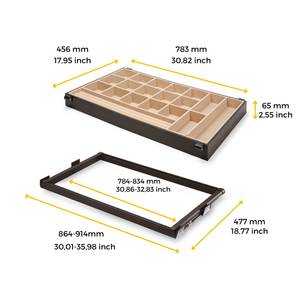 Schmuckschubladen-Kit für Schränke Moka Braun - Metall - 48 x 17 x 81 cm