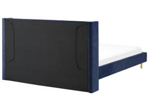 Lit double VILLETTE Noir - Bleu - Bleu marine - Largeur : 205 cm