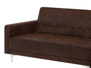 Modulsofa ABERDEEN 2-tlg Braun - Dunkelbraun - Silber - Breite: 267 cm - Kunstleder