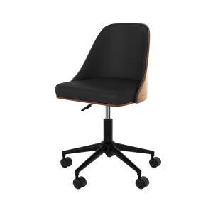 Chaise de bureau Georges Noir - Bois massif - 47 x 89 x 48 cm