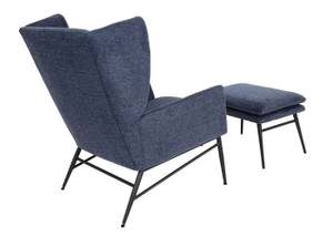 Lounge-Sessel mit Ottomane L62 Blau - Textil - 73 x 96 x 82 cm