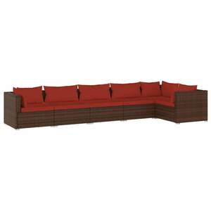 Salon de jardin (lot de 6) 3013632-19 Marron - Rouge - Brun rouge - Hauteur : 61 cm