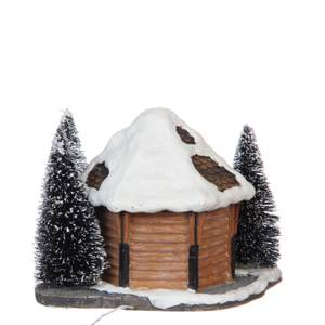 Weihnachtsdorf-Miniatur Ski Café Stein - 14 x 11 x 15 cm