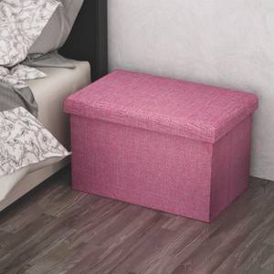 Sitzbank Sitzhocker Sitzwürfel Fußhocker Pink - Textil - 49 x 30 x 30 cm