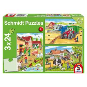 Puzzle Auf dem Bauernhof 3x24 Teile Papier - 20 x 4 x 28 cm