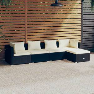 Garten-Lounge-Set (5-teilig) 3013632-9 Schwarz - Creme - Weiß