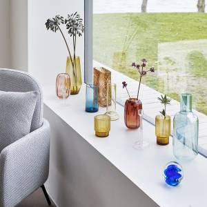 Vase Ripple Gelb - Glas - 9 x 26 x 9 cm