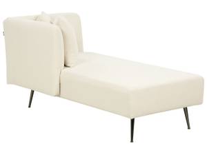 Chaise longue RIOM Noir - Blanc crème - Blanc