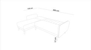 Gozos Bettfunktion Ecksofa 225x115x85 cm Grau - Textil - 150 x 85 x 225 cm