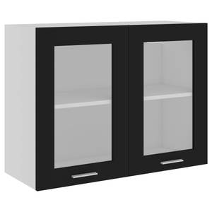 Armoire en verre suspendue 3016496-12 Noir - Blanc - Largeur : 80 cm