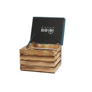 Coffre-Siège en Bois FLAME  lot de 3 Bleu