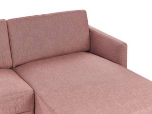 Ecksofa BREDA Schwarz - Braun - Pink - 192 x 85 x 155 cm - Armlehne davorstehend rechts - Ecke davorstehend links