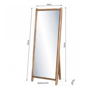 Spiegel auf Füßen Braun - Massivholz - 8 x 165 x 62 cm