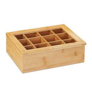 Teebox Bambus Braun - Bambus - Kunststoff - 28 x 9 x 23 cm