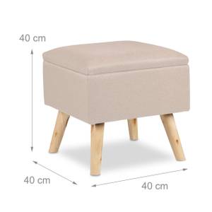 Tabouret avec espace de rangement Beige - Marron clair