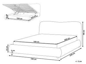 Lit double BLAGNAC Blanc - Fibres naturelles - 180 x 98 x 228 cm