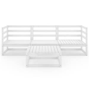 Salon de jardin Blanc - Bois massif - Bois/Imitation - 70 x 30 x 70 cm