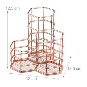 Pinselhalter mit 3 Fächern Kupfer