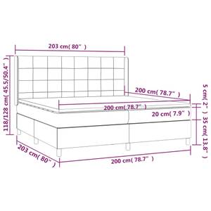 Bettgestell-K-24029 Grau - Holzwerkstoff - 203 x 118 x 203 cm