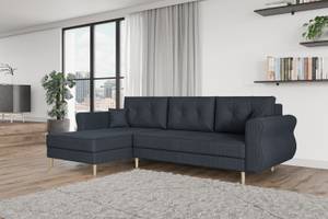 Ecksofa HERMES-L Anthrazit - Schwarz