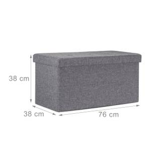 Pouf de rangement pliant lin Anthracite