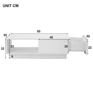 Table basse Ouréa Ⅰ Blanc - Bois manufacturé - Métal - 55 x 32 x 95 cm