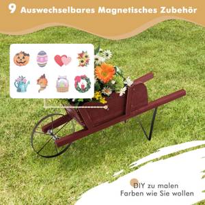 Blumenwagen TA10022 Rot - Massivholz - 26 x 30 x 70 cm