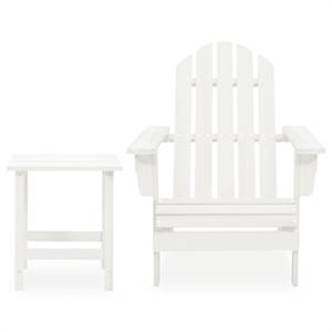 Chaise de jardin avec table 3010079 Blanc - Bois massif - Bois/Imitation - 40 x 45 x 40 cm