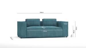 Cord Sofa 2 sitzer Rouen Türkis