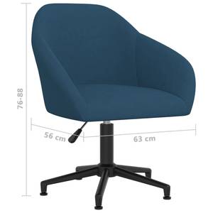 Chaise de bureau pivotante Bleu - Textile - 56 x 88 x 63 cm