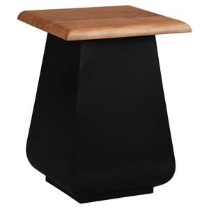 Table d'appoint 30x45x30cm nature/noir Noir - Marron - Métal - Bois massif - 30 x 45 x 30 cm