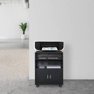 Caisson de bureau avec tiroir à clavier Noir - Bois manufacturé - Métal - Matière plastique - 60 x 74 x 48 cm