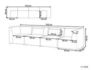 Modulsofa LEMVIG 4-tlg Cremeweiß - Weiß - 332 x 83 cm