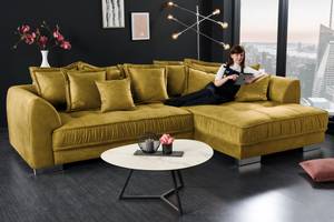 Ecksofa GRANDEZZA 308cm senfgelb Samt Gelb - Holzwerkstoff - Textil - 308 x 90 x 194 cm