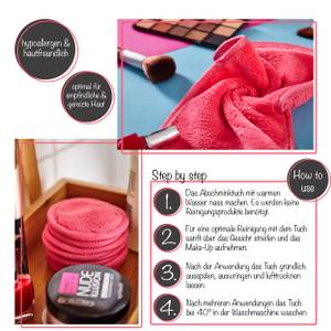 10er Set Make-Up Entferner Tuch Rund Pink - Textil - 7 x 1 x 7 cm