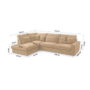 Ecksofa Eckcouch Couch Haidi Braun - Ecke davorstehend links