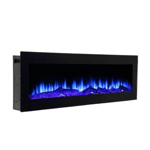 Elekrokamin Meran B130 cm El Fuego Schwarz - Glas - Metall - 130 x 46 x 12 cm