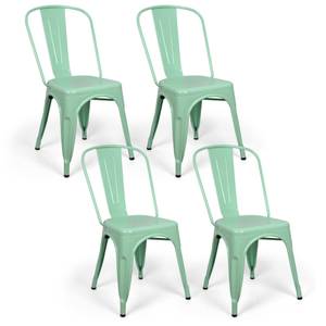 Lot de 4 chaises Tulio 46x52x85cm Vert - Bois massif - Bois/Imitation - 52 x 85 x 46 cm