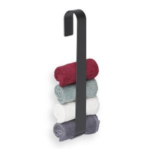 Handtuchhalter ohne Bohren Edelstahl Schwarz - Metall - 45 x 6 x 6 cm
